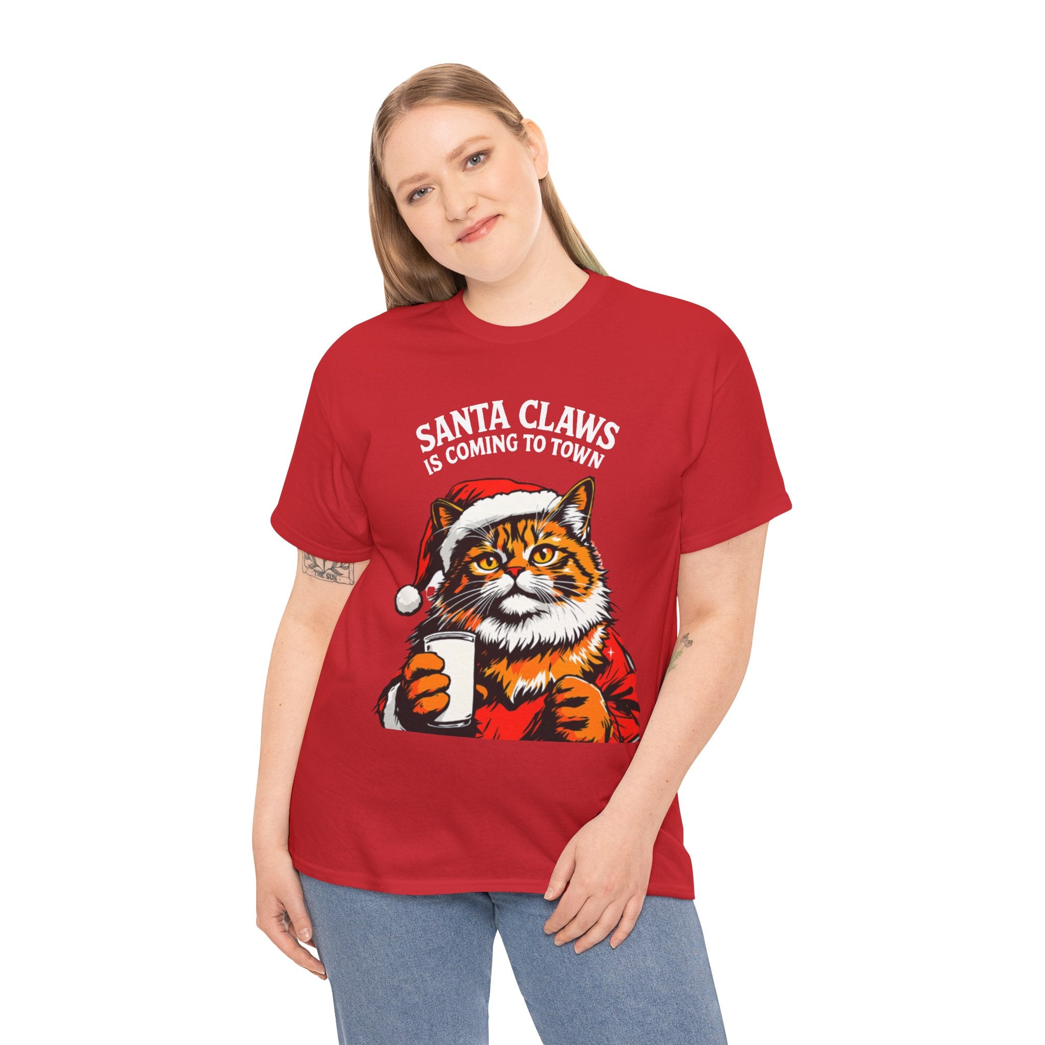Santa Claws is Coming to Town Cotton Tee