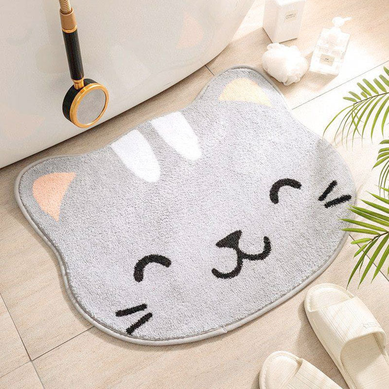 Grey Cat Cartoon Rug