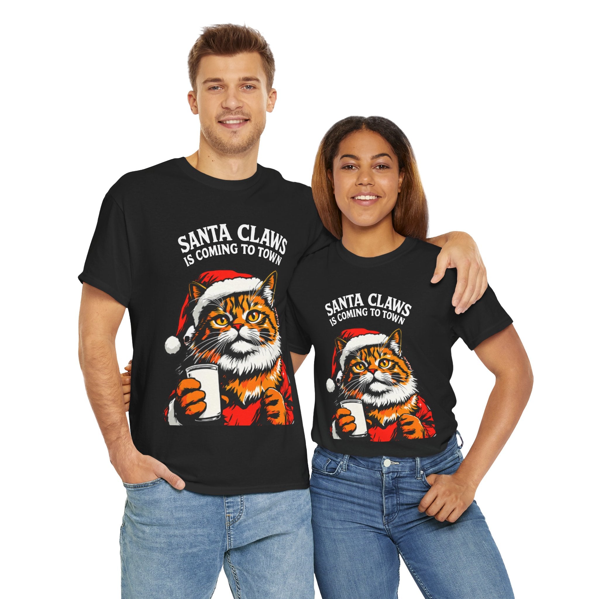Santa Claws is Coming to Town Cotton Tee