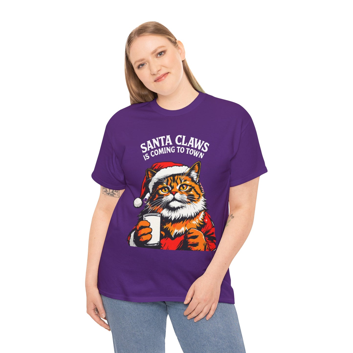 Santa Claws is Coming to Town Cotton Tee