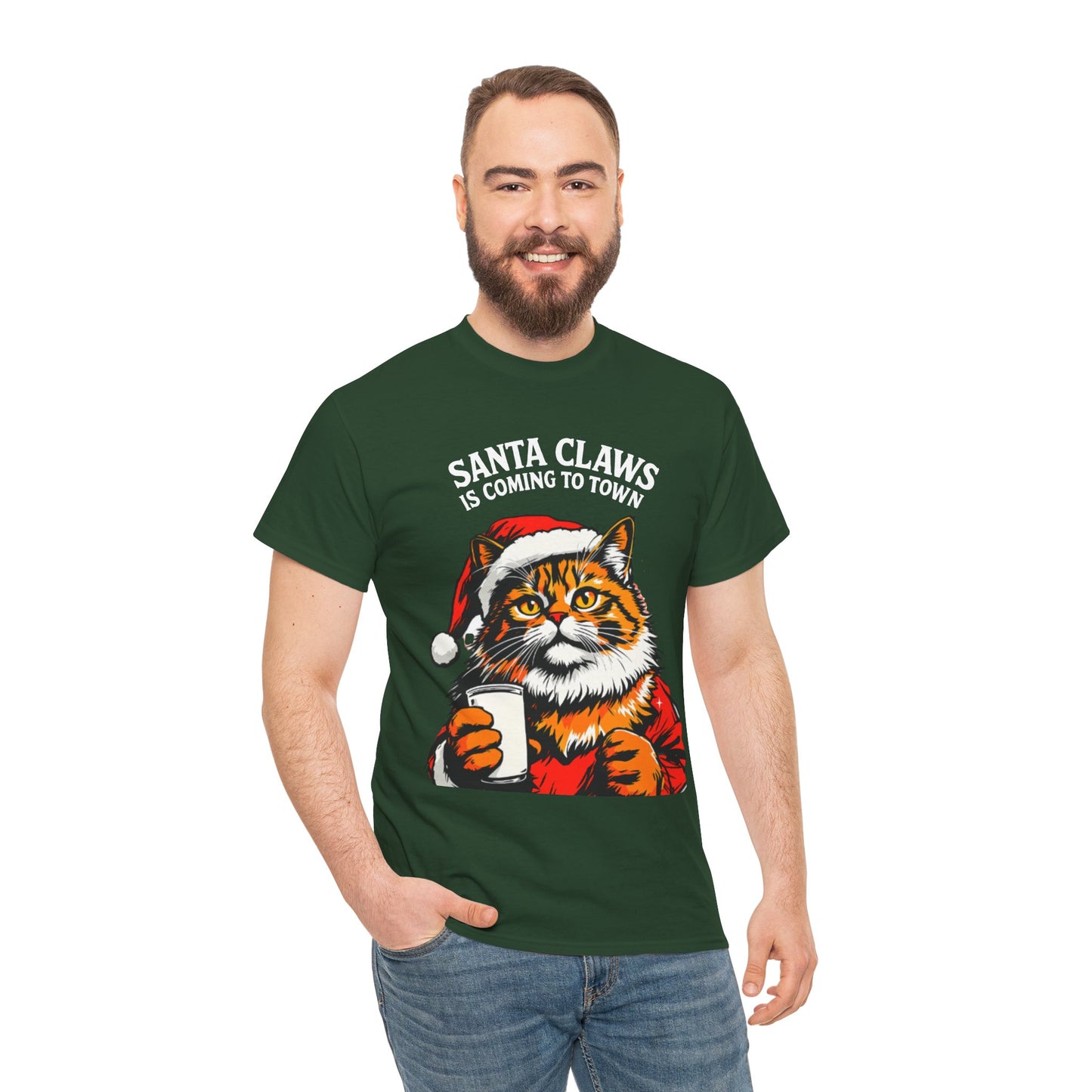 Santa Claws is Coming to Town Cotton Tee