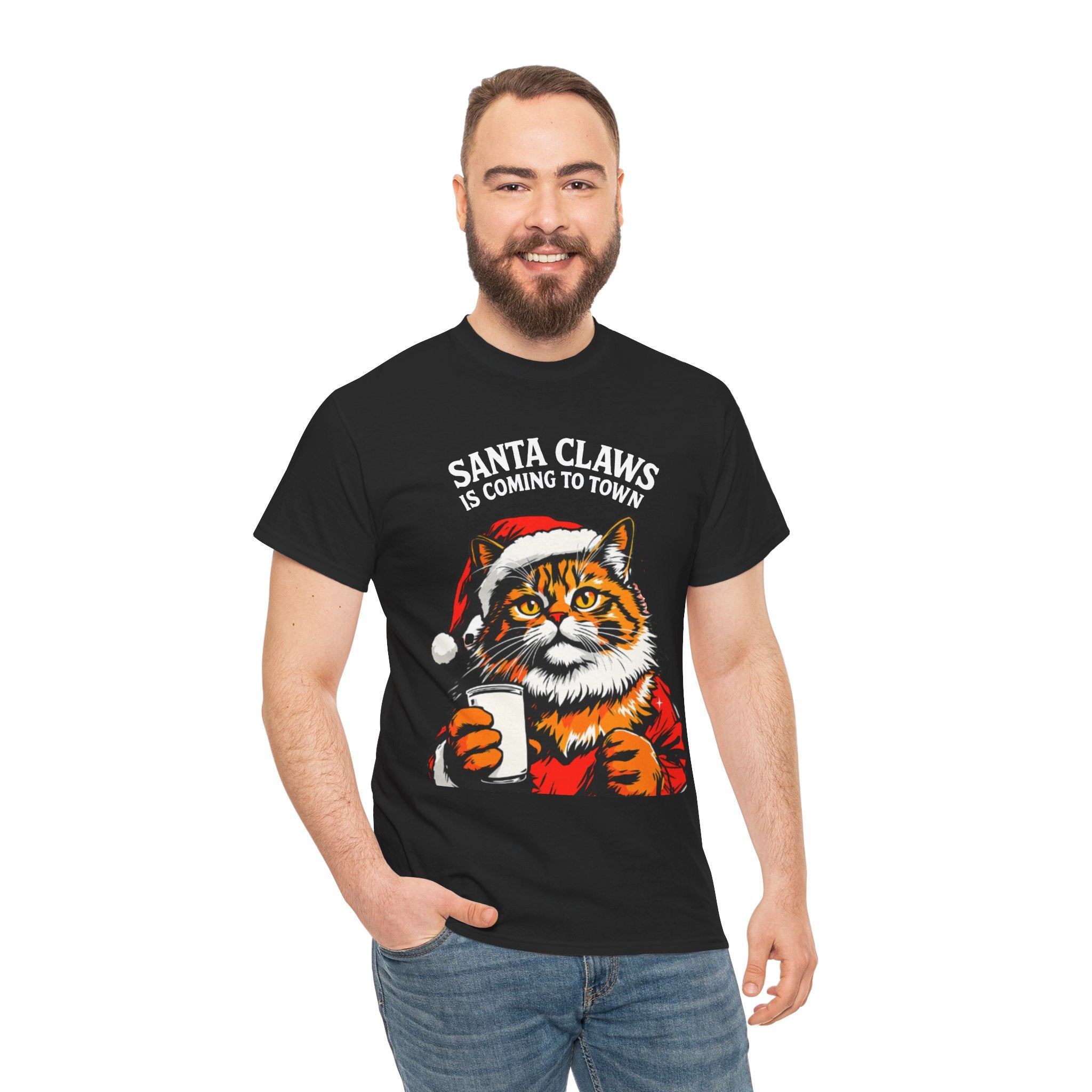Santa Claws is Coming to Town Cotton Tee