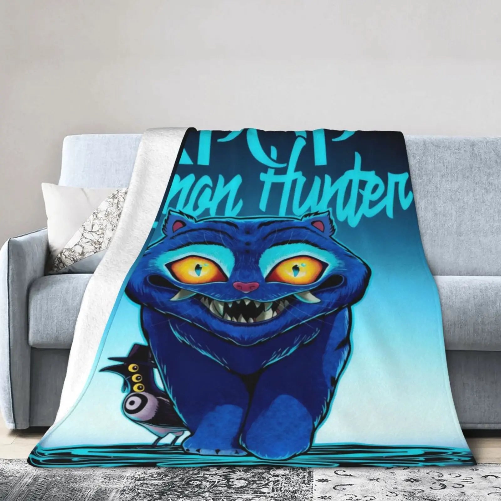 Anime Tiger Demon Huntrix Cozy Super Soft Flannel Blanket Lovely K-Pop Demon Hunter Anime Warm Throw Blanket For Living Room