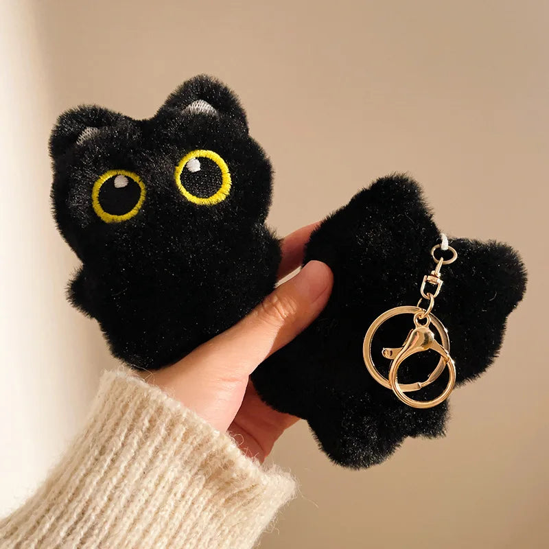 Cartoon Cute Black Cat Key Chain Plush Toy Doll Small Pendant Cuddly Pillow Cushion Ins Black Cat For Boys Girls Birthday Gifts