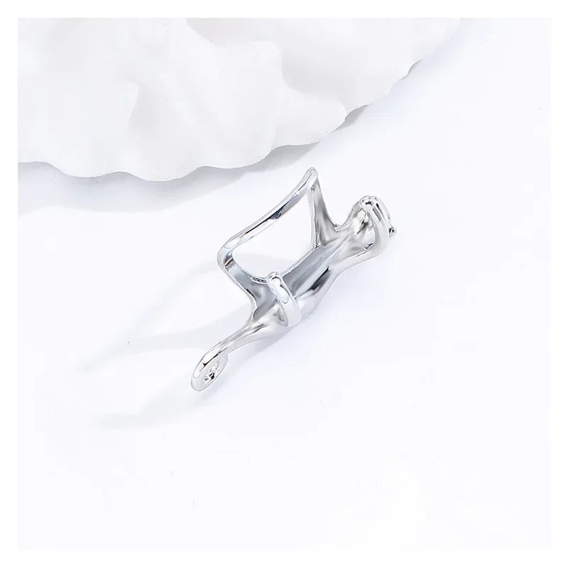 1PC Cute Cat Ear Clips for Women Unique Design Silvery Cats Ears Cuff No Piercing Earrings Birthday Party Gifts Jewelry