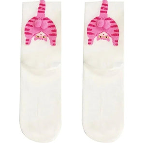 Cute Cat Socks with Balls Funny Cotton Crew Socks Breathable Soft Cotton Sock Girl Women Socks Novelty Gifts for Cat Lovers