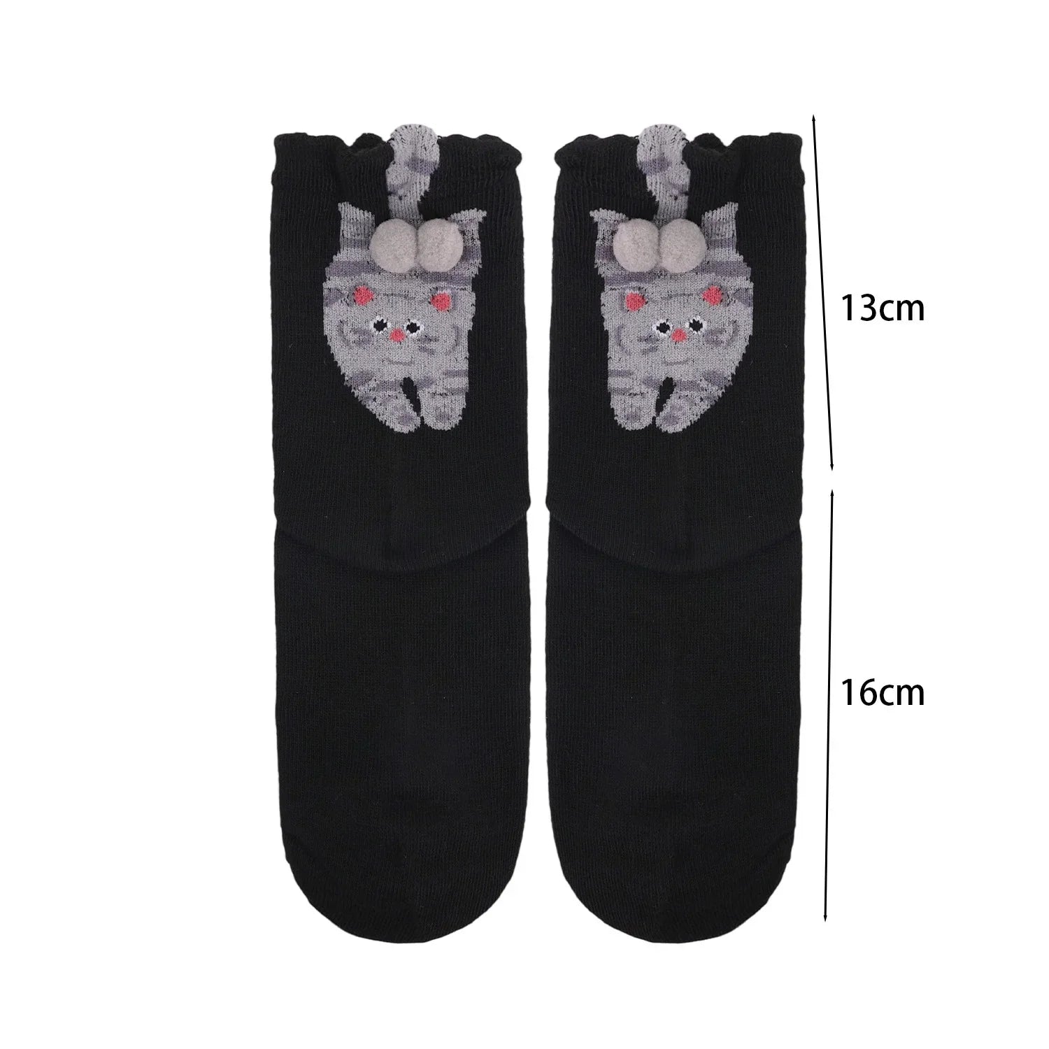Cute Cat Socks with Balls Funny Cotton Crew Socks Breathable Soft Cotton Sock Girl Women Socks Novelty Gifts for Cat Lovers