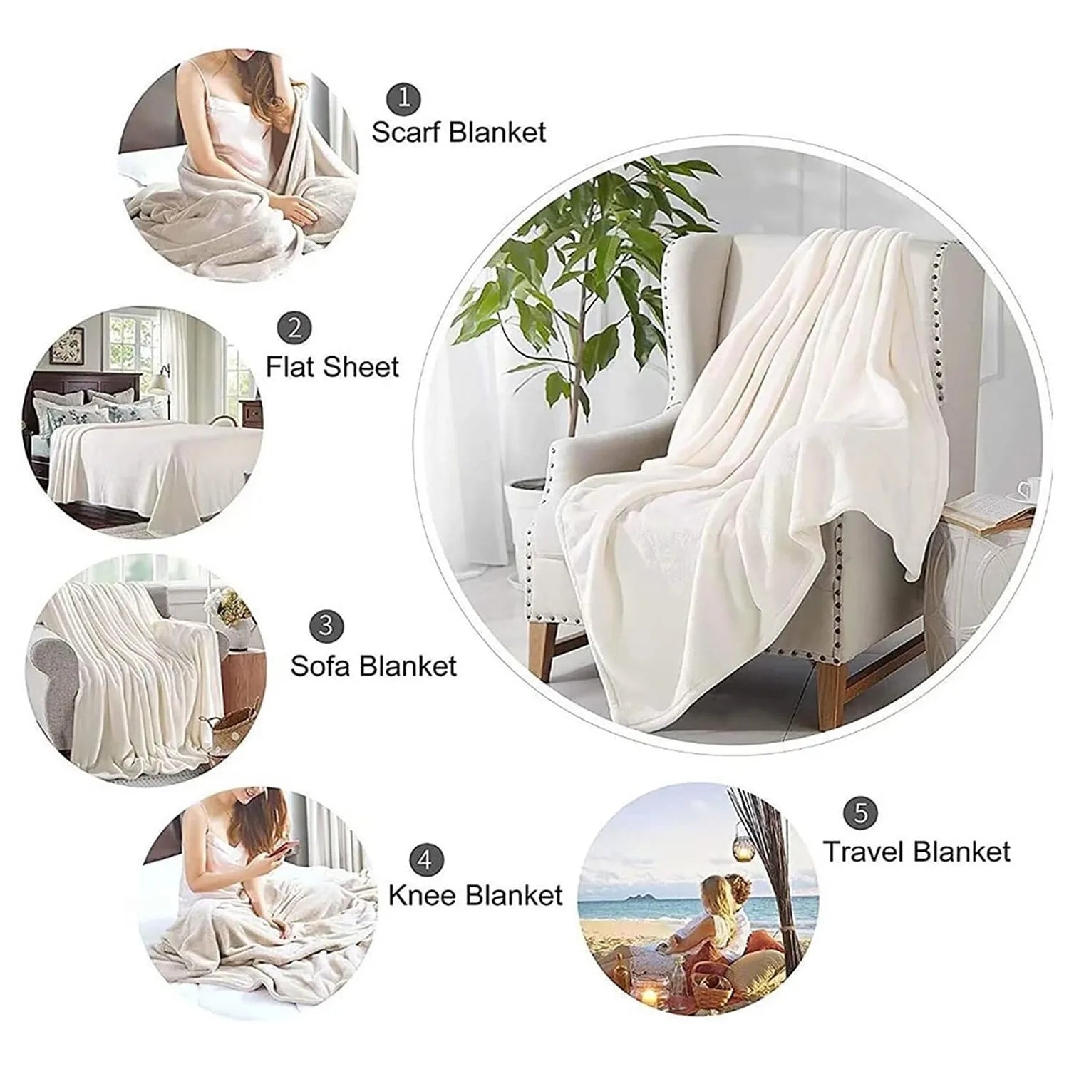 Cozy Cat Themed Flannel Blanket - Lightweight, Soft and Warm for Sofa, Travel, Bed - Perfect Gift for Family and Friends