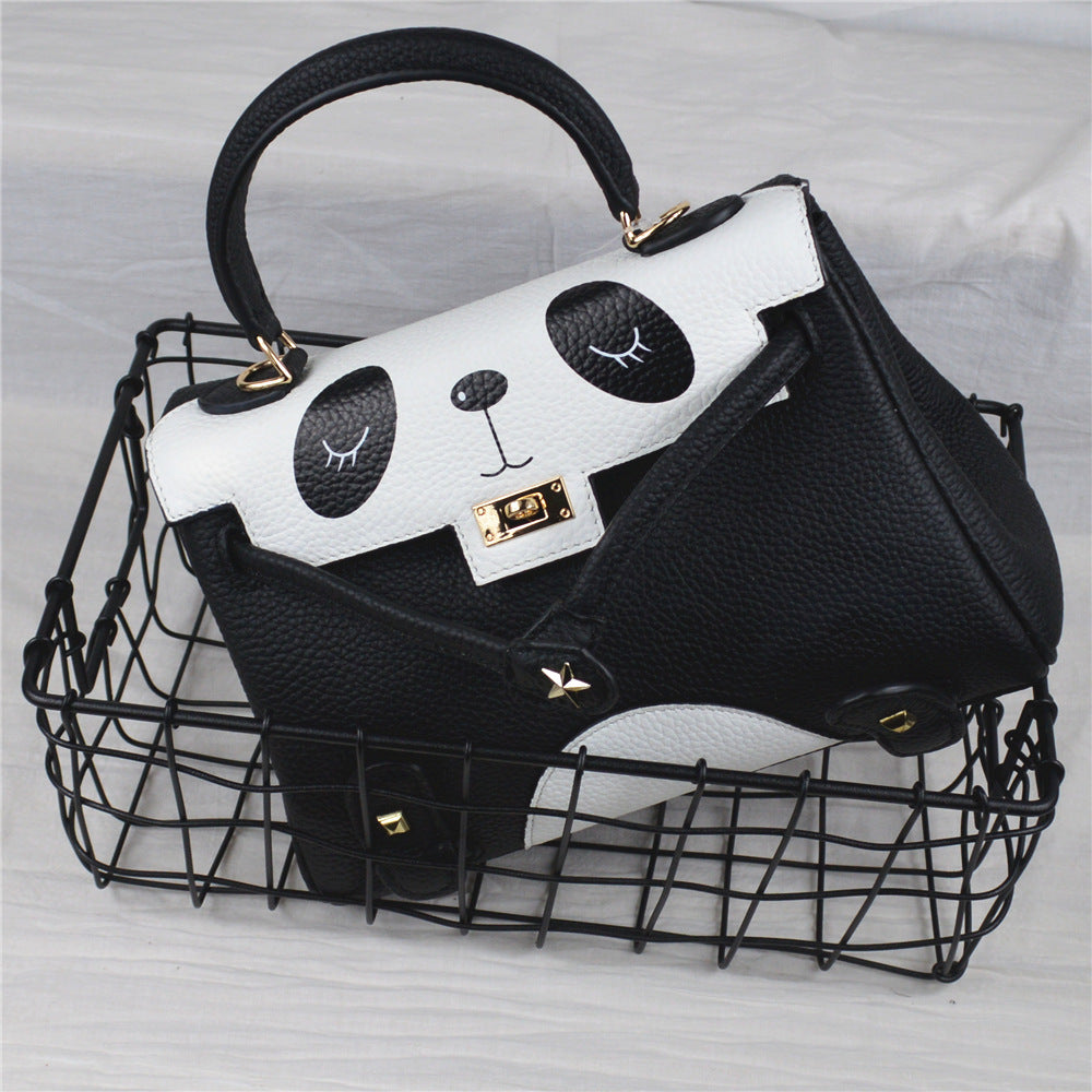 Imperial Panda Leather Handbag