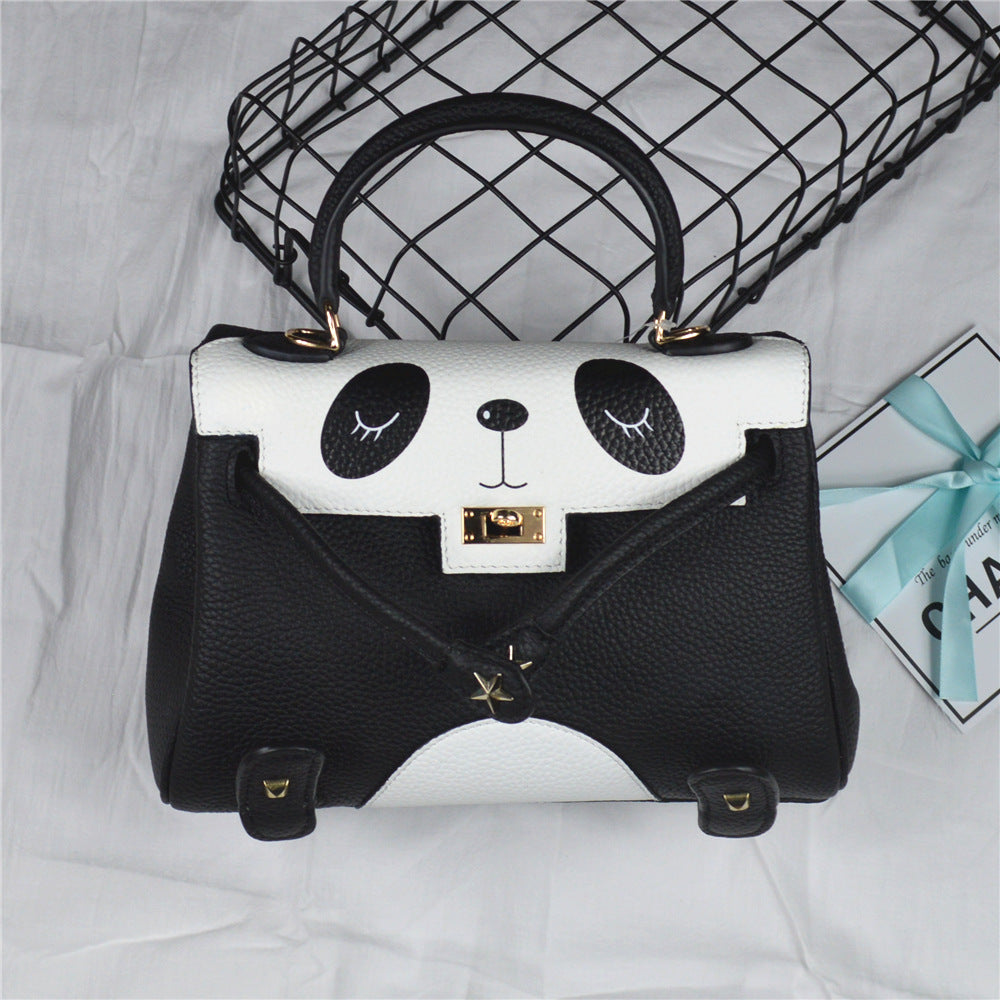Imperial Panda Leather Handbag
