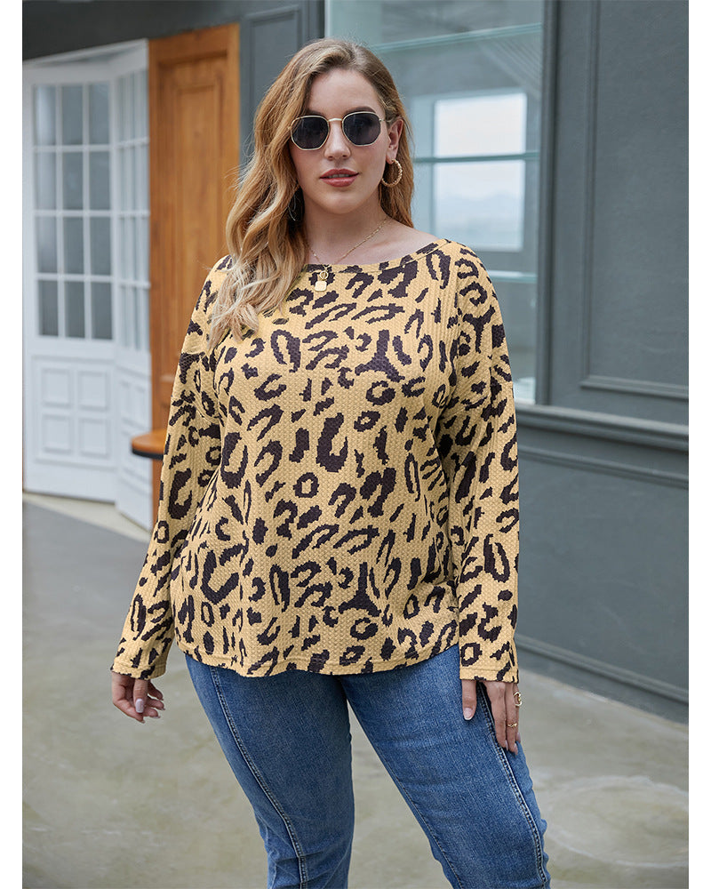 Women's Leopard Print Full Sleeve T-Shirt