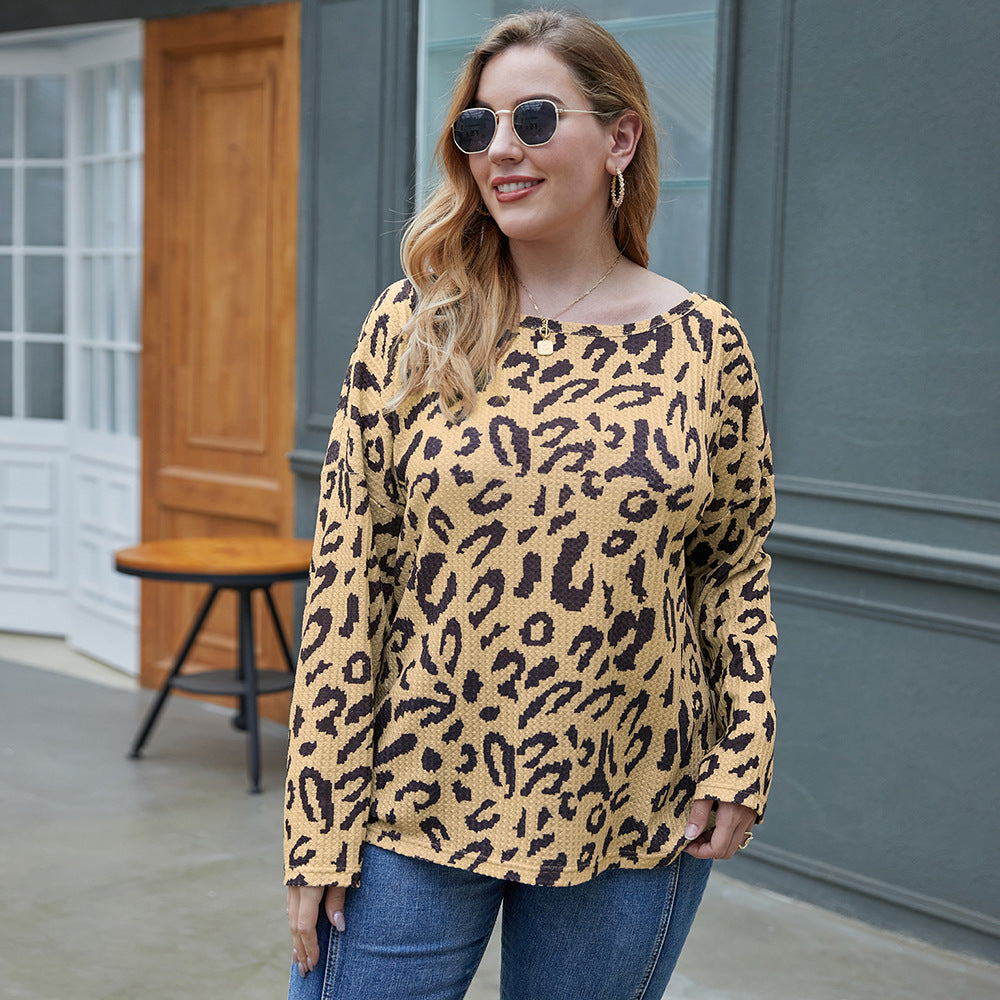 Women's Leopard Print Full Sleeve T-Shirt