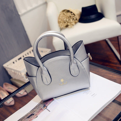 Midnight Cat Leather Handbag