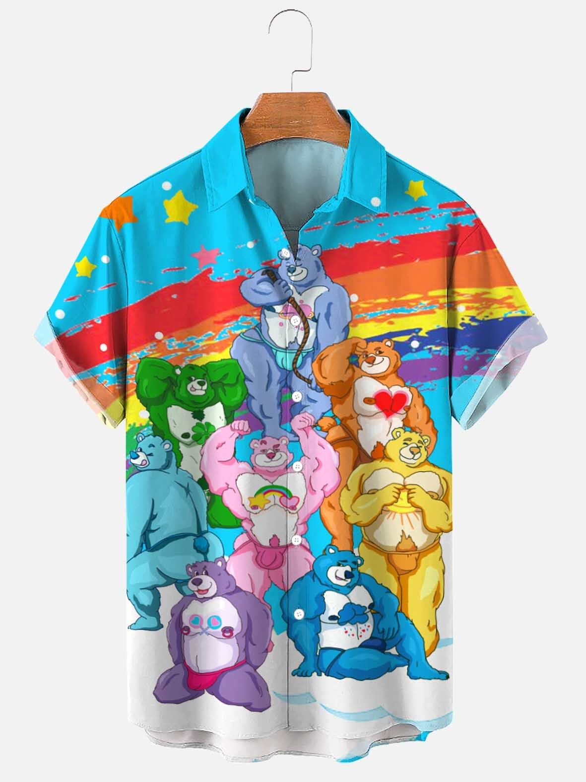 Bear Print Hawaiian Men's Shirt