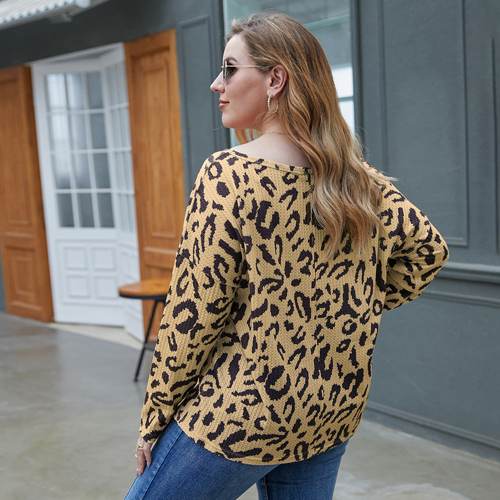 Women's Leopard Print Full Sleeve T-Shirt