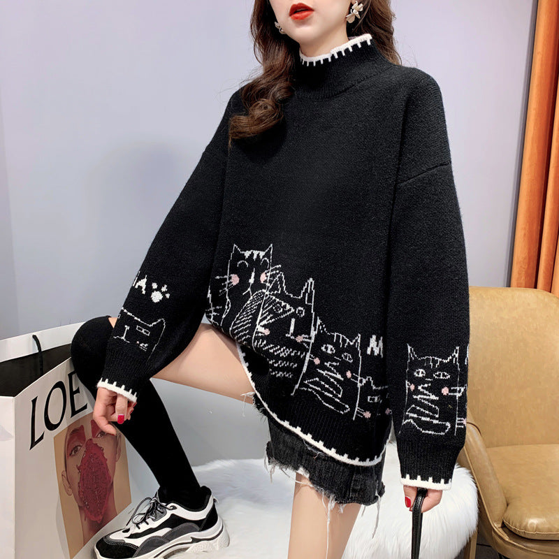 Minimalist Pullover Cat Mom Sweatshirt