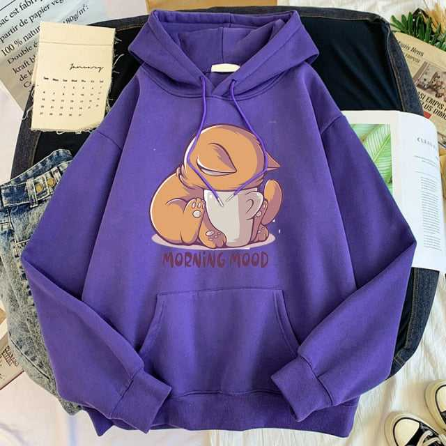 Morning Mood Cat Hoodie