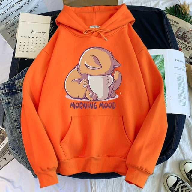 Morning Mood Cat Hoodie