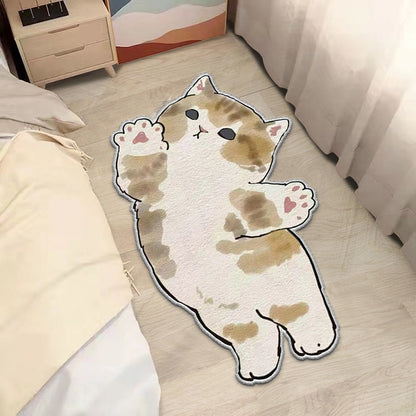Adorable Cartoon Cat Bedside Rug | Soft, Durable & Playful “Cat Student” Cat Rug