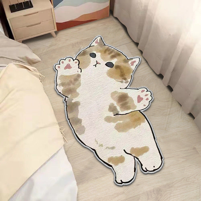 Adorable Cartoon Cat Bedside Rug | Soft, Durable & Playful “Cat Student” Cat Rug
