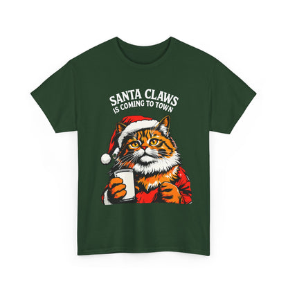 Santa Claws is Coming to Town Cotton Tee