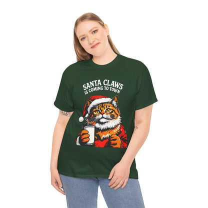 Santa Claws is Coming to Town Cotton Tee
