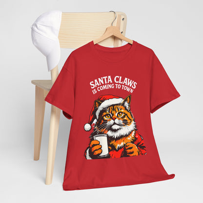 Santa Claws is Coming to Town Cotton Tee