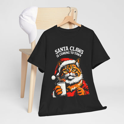 Santa Claws is Coming to Town Cotton Tee