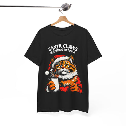 Santa Claws is Coming to Town Cotton Tee