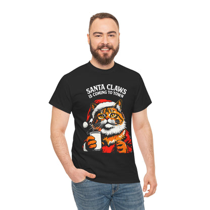 Santa Claws is Coming to Town Cotton Tee