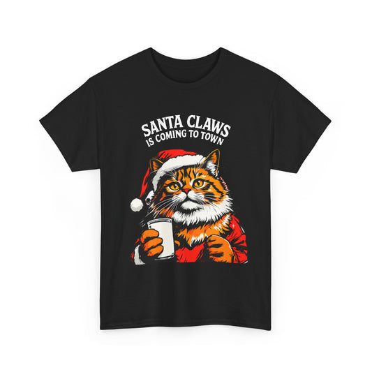 Santa Claws is Coming to Town Cotton Tee