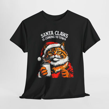 Santa Claws is Coming to Town Cotton Tee
