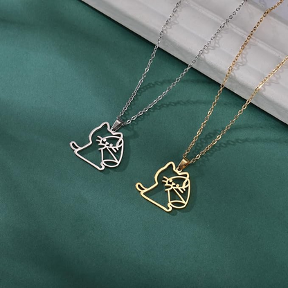 Drinking Cat Necklace