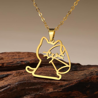 Drinking Cat Necklace