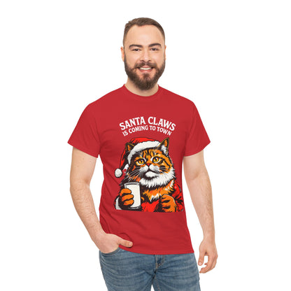 Santa Claws is Coming to Town Cotton Tee