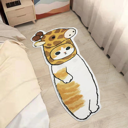 Adorable Cartoon Cat Bedside Rug | Soft, Durable & Playful “Cat Student” Cat Rug