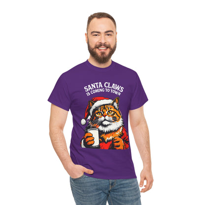 Santa Claws is Coming to Town Cotton Tee