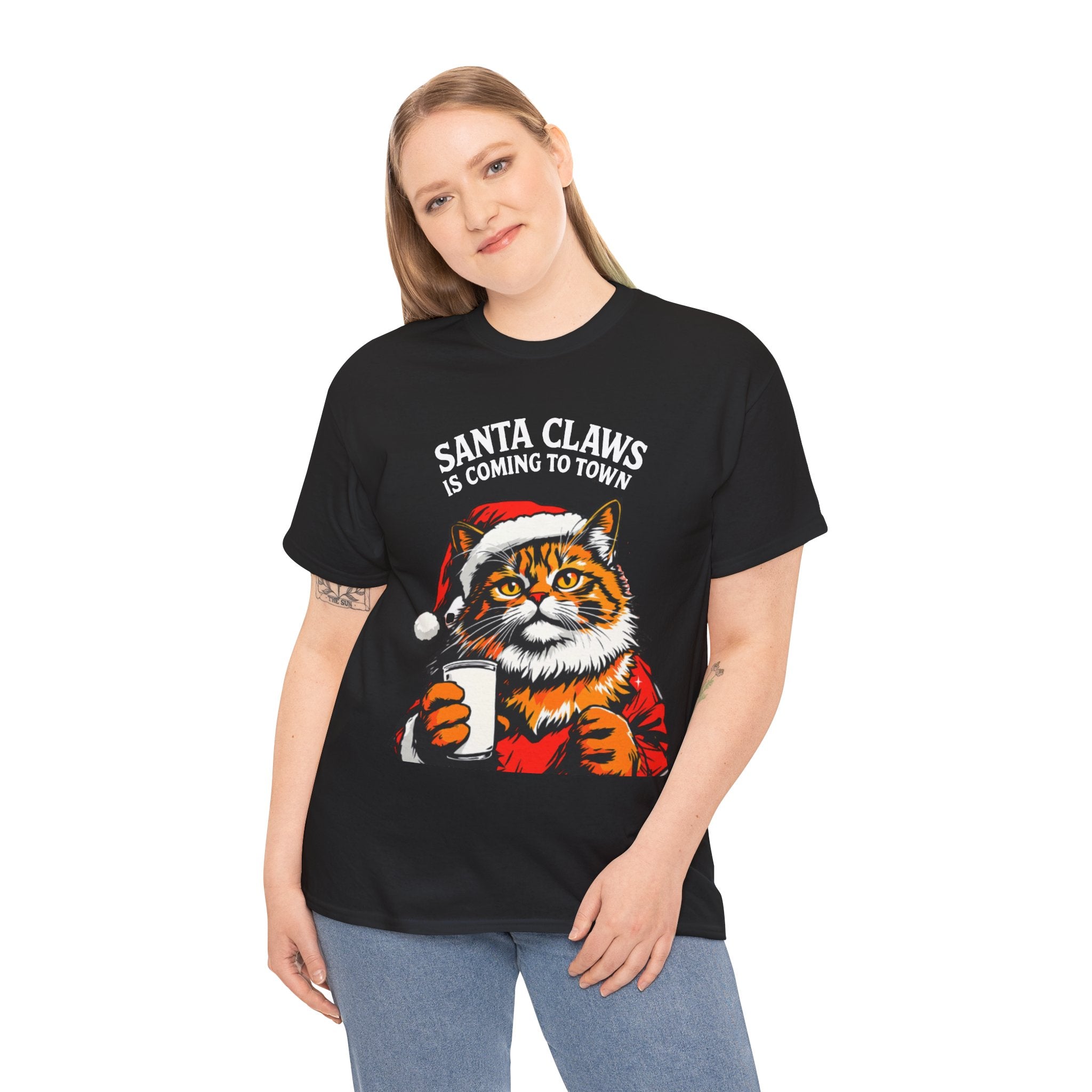 Santa Claws is Coming to Town Cotton Tee