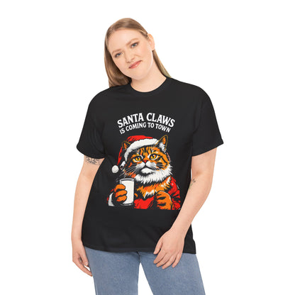 Santa Claws is Coming to Town Cotton Tee