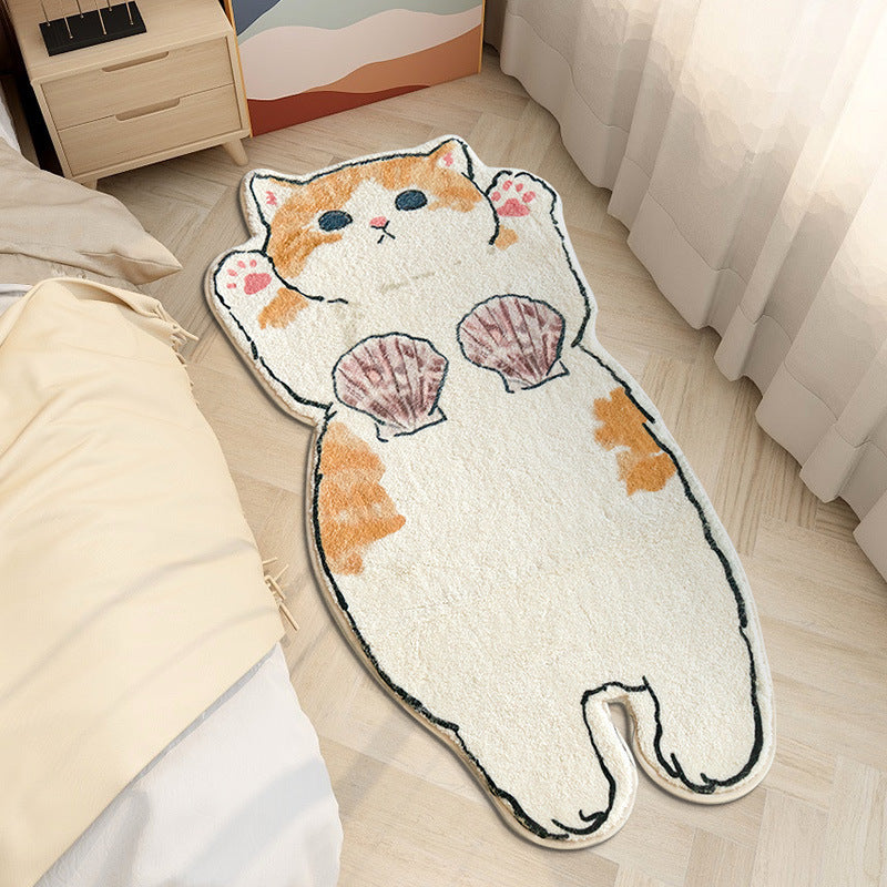 Adorable Cartoon Cat Bedside Rug | Soft, Durable & Playful “Cat Student” Cat Rug