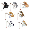 7PCS Cute Fishing Cats Ornament Mini Cat Sitting Figurines Cartoon Fish Landscaping Fish Tank Miniatures Home Decoration Crafts