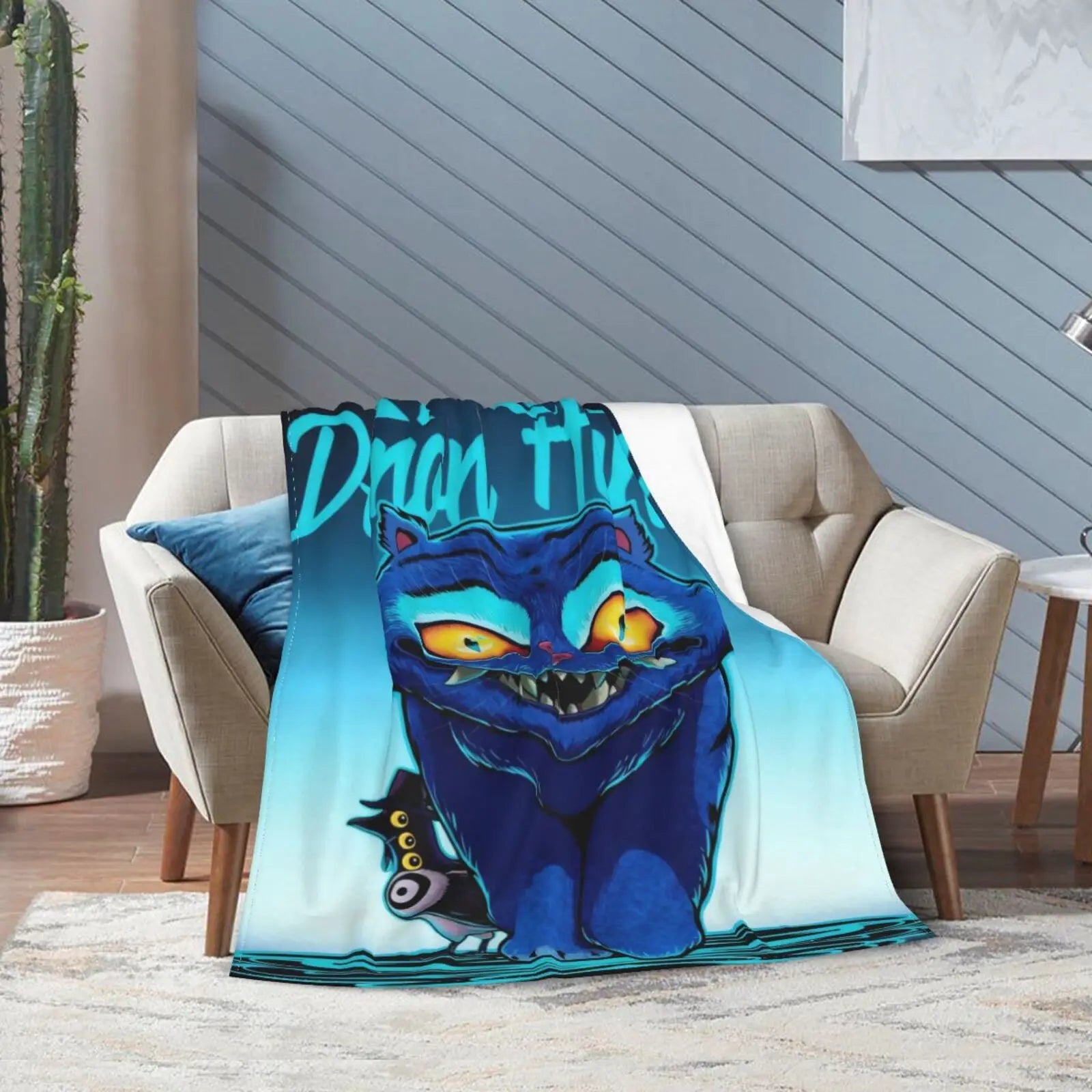 Anime Tiger Demon Huntrix Cozy Super Soft Flannel Blanket Lovely K-Pop Demon Hunter Anime Warm Throw Blanket For Living Room