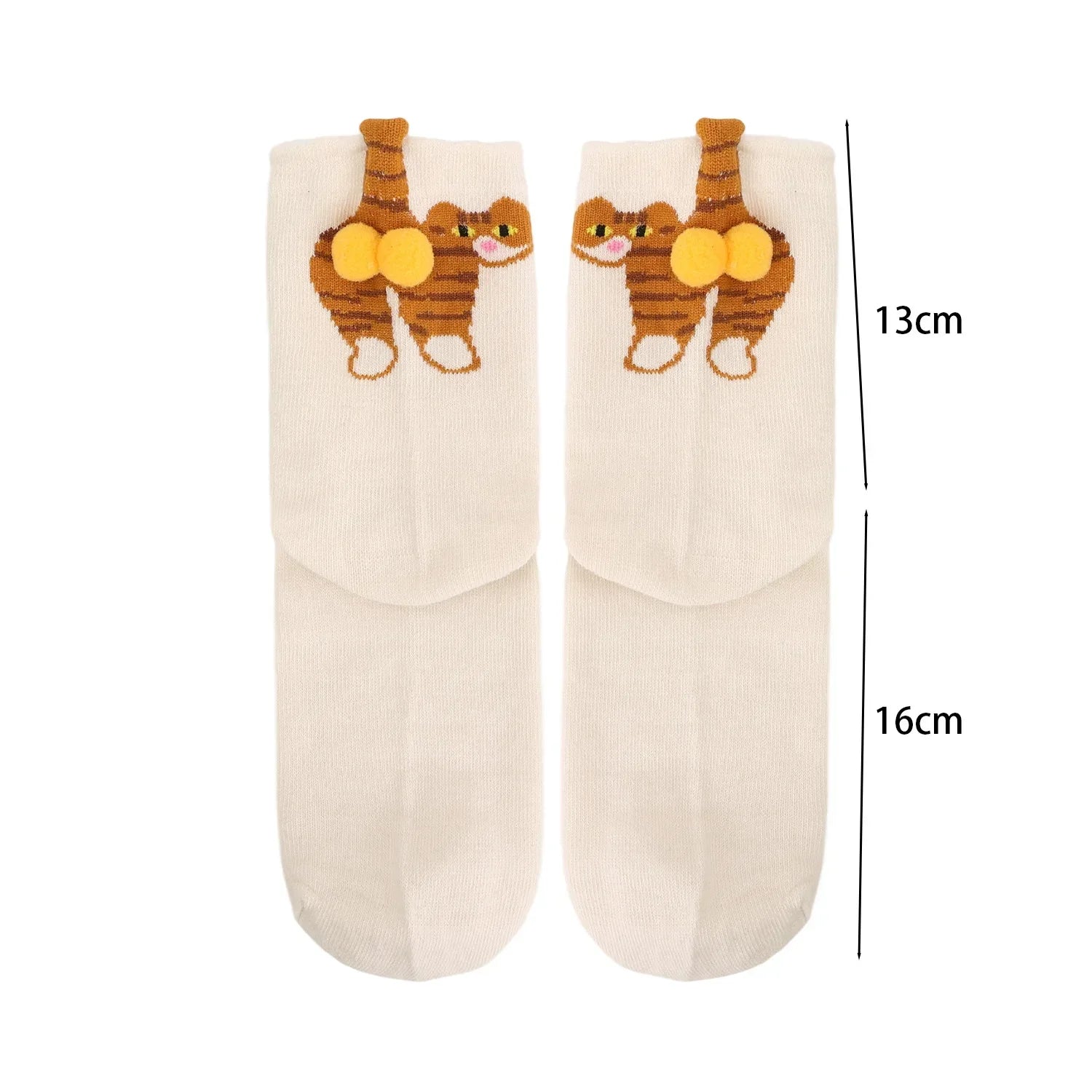 Cute Cat Socks with Balls Funny Cotton Crew Socks Breathable Soft Cotton Sock Girl Women Socks Novelty Gifts for Cat Lovers