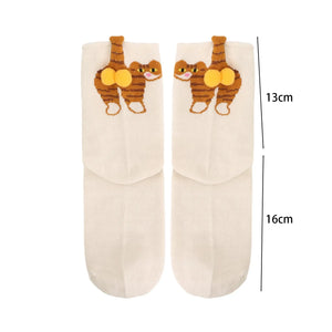 Cute Cat Socks with Balls Funny Cotton Crew Socks Breathable Soft Cotton Sock Girl Women Socks Novelty Gifts for Cat Lovers