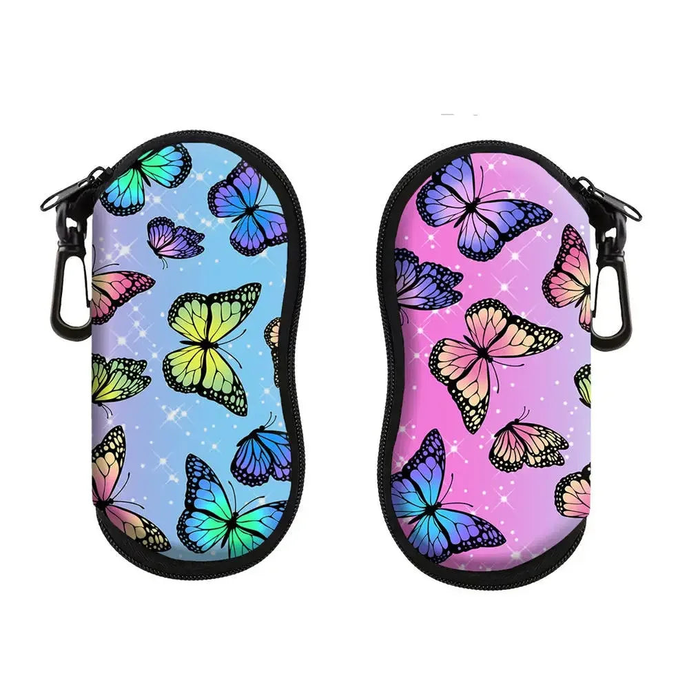 Vintage Flowers Sunglasses Case Glasses Case For Women Men Cute Black Cat Printed Eyeglasses Case Glasses Box With Zipper