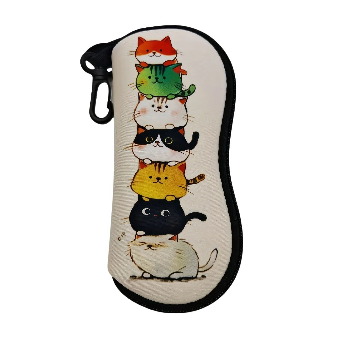 Vintage Flowers Sunglasses Case Glasses Case For Women Men Cute Black Cat Printed Eyeglasses Case Glasses Box With Zipper