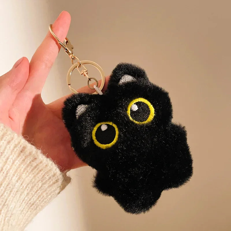 Cartoon Cute Black Cat Key Chain Plush Toy Doll Small Pendant Cuddly Pillow Cushion Ins Black Cat For Boys Girls Birthday Gifts