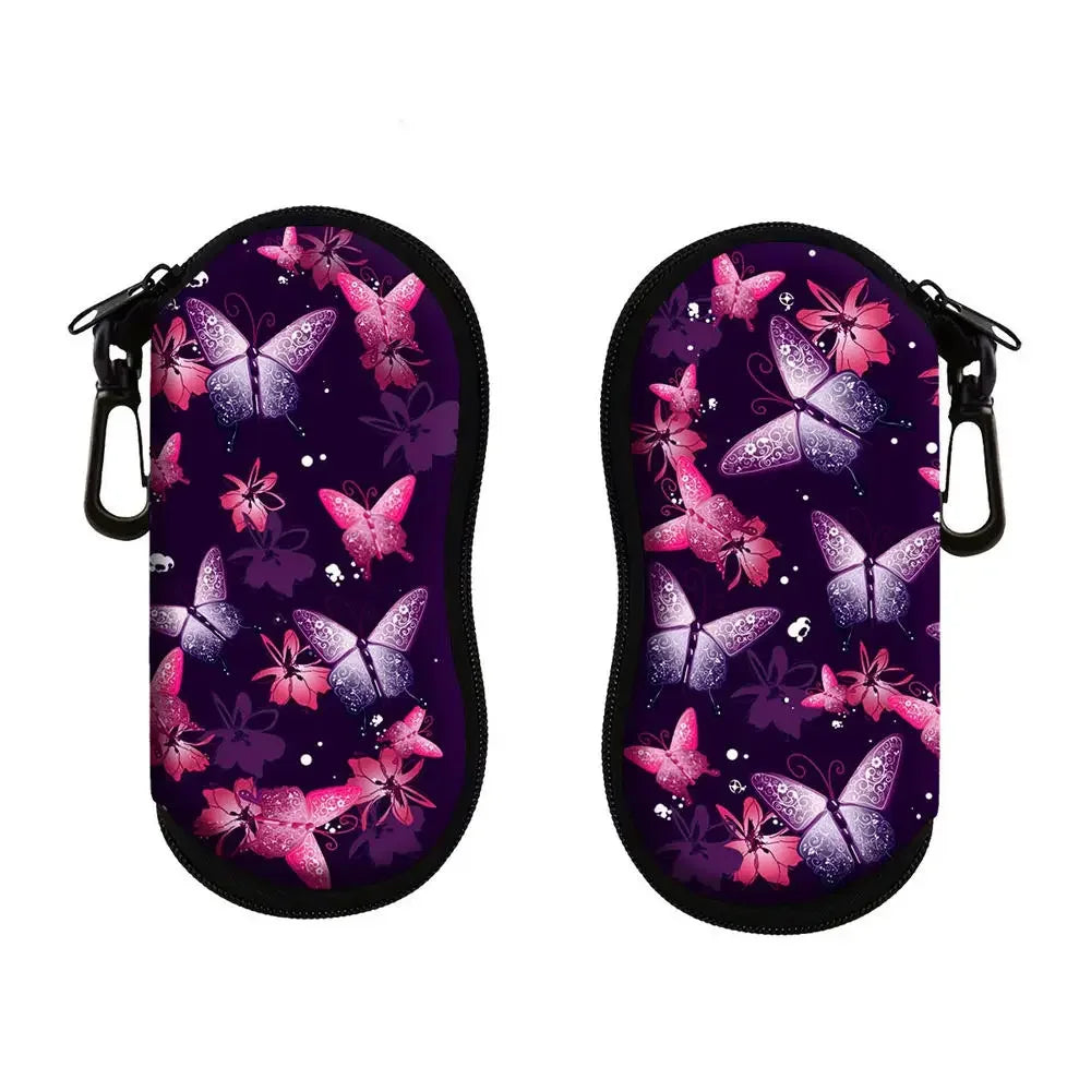 Vintage Flowers Sunglasses Case Glasses Case For Women Men Cute Black Cat Printed Eyeglasses Case Glasses Box With Zipper