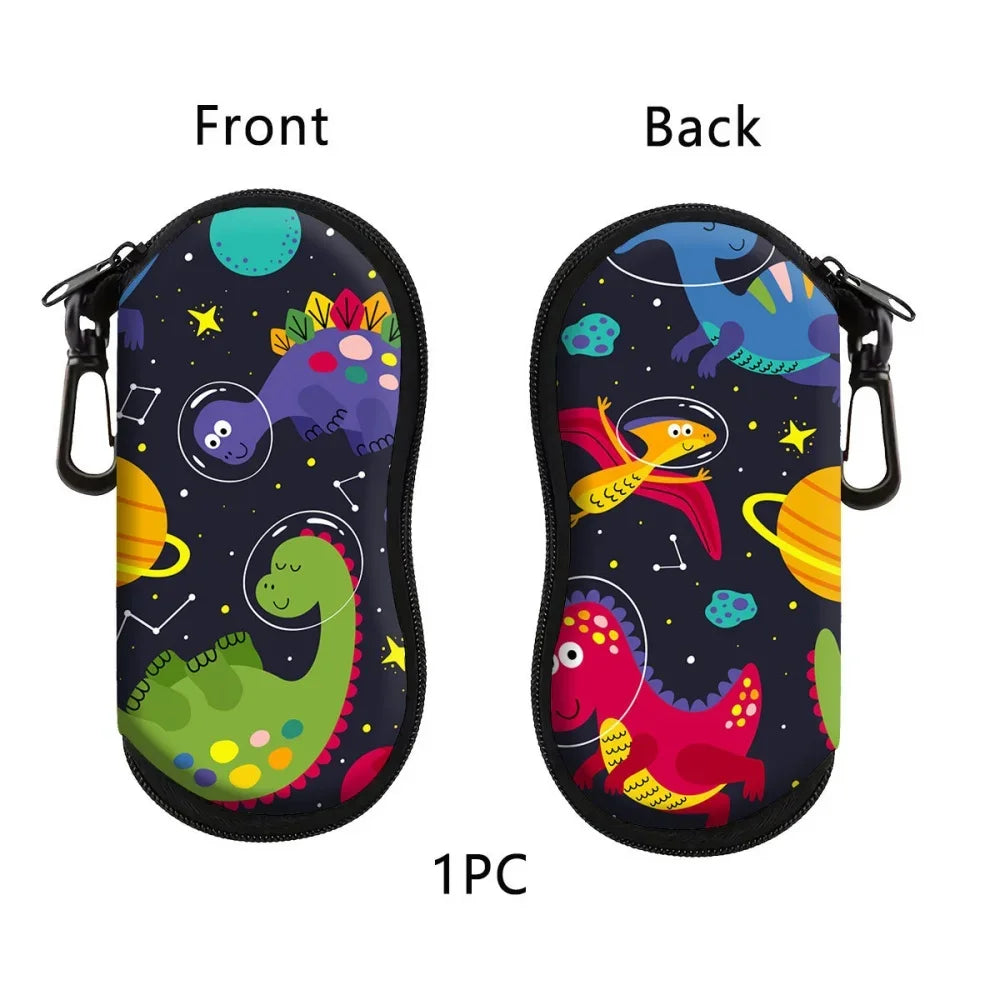 Vintage Flowers Sunglasses Case Glasses Case For Women Men Cute Black Cat Printed Eyeglasses Case Glasses Box With Zipper