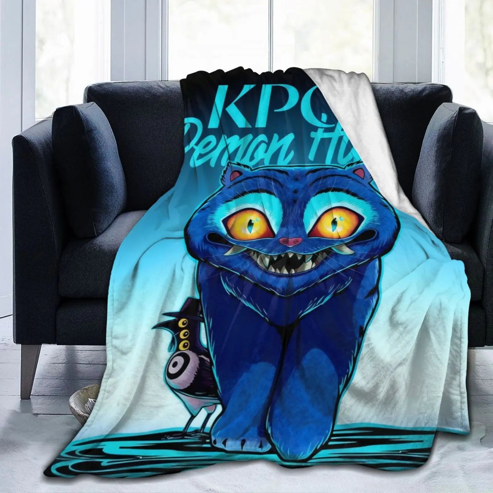 Anime Tiger Demon Huntrix Cozy Super Soft Flannel Blanket Lovely K-Pop Demon Hunter Anime Warm Throw Blanket For Living Room